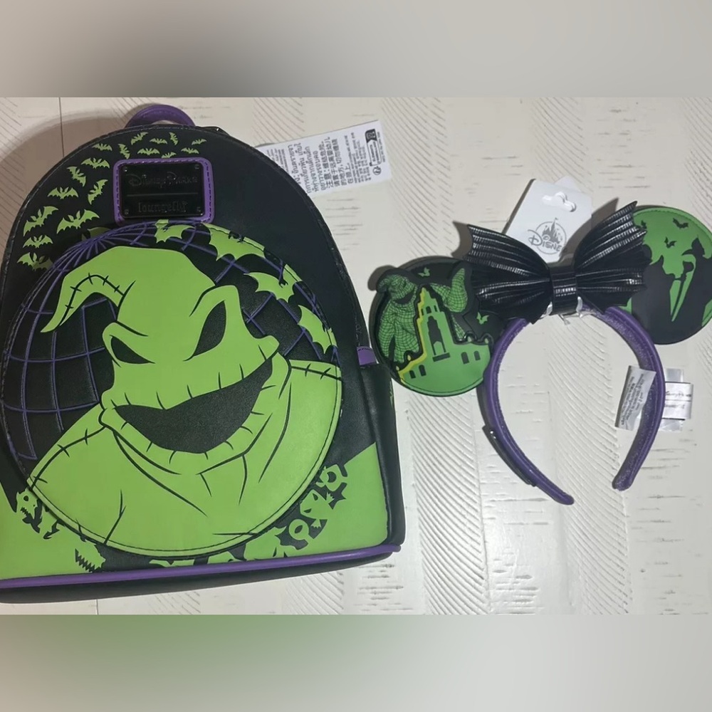Disney Oogie Boogie 2024 Loungefly Backpack & Matching Ears Only Sold at Disney